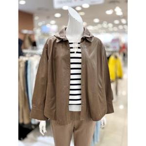 [트리아나]니트 후드 양가죽 재킷 TI3GA01_BR