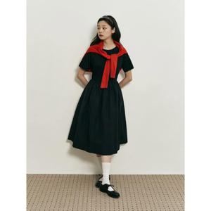 [빈폴레이디스] 보트넥 핏 앤 플레어 원피스 블랙 (BF5871N025)