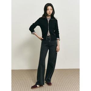 [빈폴레이디스] 골지 투웨이 칼라 집업 블랙 (BF5841N015)