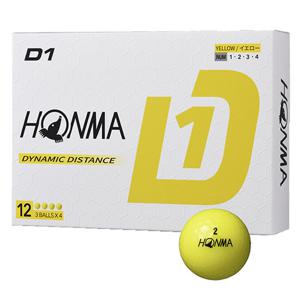 혼마 D1 골프공 2024년 12구 1더즌 옐로우 비거리형 볼