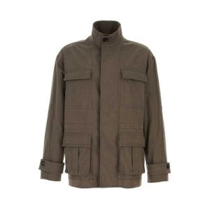 26 SS 페라가모 하이넥 코튼 블렌드 콘크리트 컨실드 패스닝 재킷 144396782553