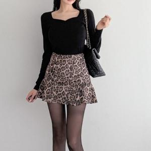 [다잇템][다잇템] 여성 후레아 쁘띠 호피패턴 스커트_23231878_5