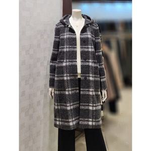 [벨라디터치][벨라디터치] V1E4CT30 이태리 체크 후드 코트 (P00