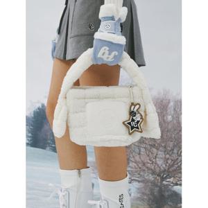 파리게이츠골프가방 NQC 521D4BG001_WH 여성 스마일 탈착 키링 퀼팅 토트백