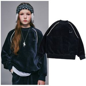 블루테일2 AZI4TS03NV 주니어 남아 여아 파이핑 골지 레글런 맨투맨 티셔츠