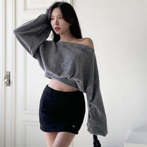 여성 포인트 에이라인 금색 쁘띠 스커트