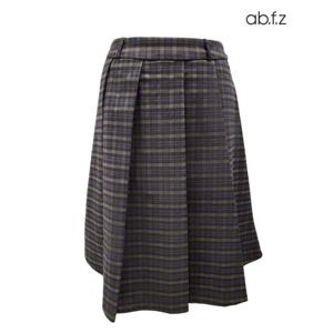[에이비에프지]반 밴딩 체크 패턴 겨울 미디 주름 스커트 APA5HS31G