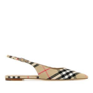 버버리 자수 패브릭 슬링백 발레리나 8113142 B9368