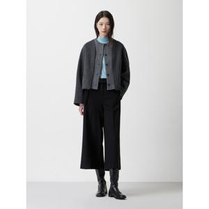 [쥬크]니트 블록 라운드 숏 코트 Z254MSG502