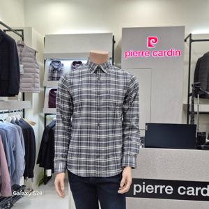 [피에르가르뎅]배색 중체크 양기모 노멀핏 셔츠 PPWS4606-95