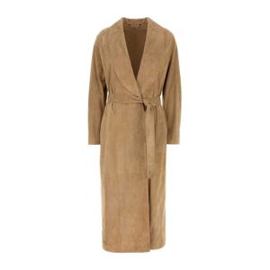 펜디 카멜 스웨이드 벨트 트렌치 코트 FPS901AUON F1SA0