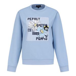 파리게이츠골프긴팔티 NQC 521D1TR202_BL 여성 스마일 비 뱃지 로고 프린팅 스