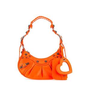 발렌시아가 여성 오렌지 Cagole XS 레더 호보백 6713091VGUY 7526