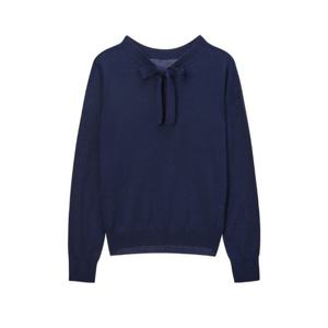 헤지스긴팔티 VQA HSSW4DP72N2 워셔블 타이장식 니트탑 네이비