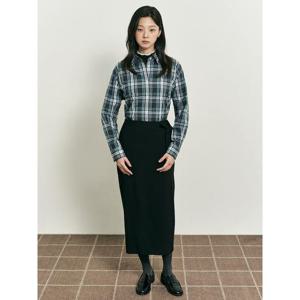 [빈폴레이디스] [B. my] 체크 오버핏 셔츠  네이비 (BF5X64N22R)