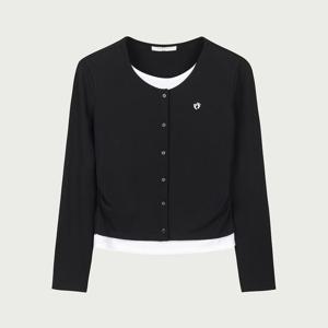 [행텐 틴즈]여성 가디건 레이어드 셔링 티셔츠_100(10570-131-401-45)