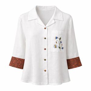 [비꼴리끄(여성)]린넨 배색 스트랩 셔츠 블라우스 B232WB2070