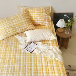 [쁘리엘르] 옐로미닝 순면 줄누비 방수패드SS