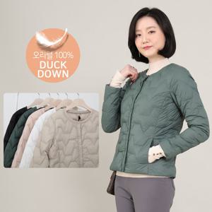 애비뉴투지 엄마옷 심쿵 지그재그 오리털 경량 숏 패딩 J09130