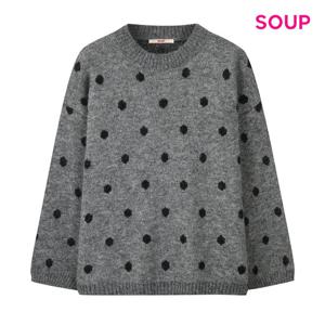 [숲]땡땡이 짜임 루즈핏 니트 (S5ALK04)