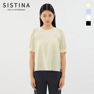 [SISTINA](77size) 셔링 라운드넥 블라우스_AWWBLO21510