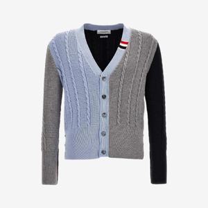 톰브라운 펀믹스 울 가디건 라이트 블루 남성 MKC513F Y1024 480