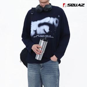 [스콰즈]스콰즈 남녀공용 프린팅 라운드넥 긴팔 티셔츠 SRAT071