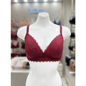 [바바라] GBR7480N 메이 와인 레이스 비키니 노와이어 몰드 브라