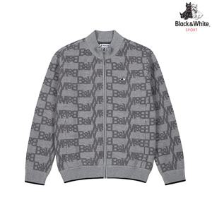 [블랙앤화이트] 남성 로고자가드 니트가디건 2824GXKW_GREY