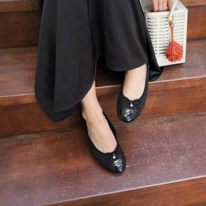 [빈폴ACC] (BE52K2M015) 매쉬 리본 플랫슈즈 - 블랙