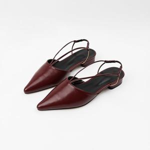 [신난다슈] 여성 구두 슬링백 힐 2cm 스틸레토 플랫 뮬 샌들 펌프스 낮은굽 NF255202 와인