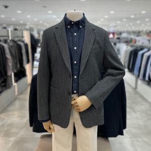 [지오지아]스트레치 아웃포켓 텍스쳐 자켓_AAF1KG1101_GR_DG