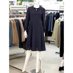 프로그램 세이브존03 [프로그램] 넥 리본 포인트 쉬폰 플레어 원피스 AGAP241O013