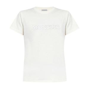 몽클레르 로고 아이보리 여성 반팔티셔츠 8C00021 89AIJ 034