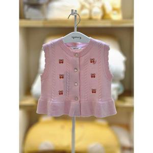 아가방 세이브존02 핑크 체리 오픈 니트조끼 02s531351