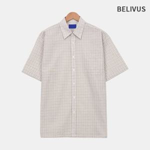 빌리버스 남자 잔체크 여름 반팔 셔츠 BAWF003