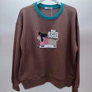 Latium HC06 국내생산 가을느낌 배색 강아지 맨투맨 라운드 면티 T2533ts12B