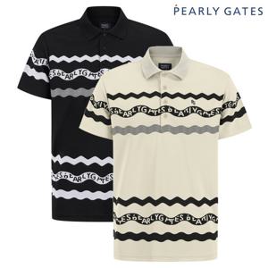 파리게이츠  남성 로고 웨이브 패턴 카라 반팔 티셔츠 511E3TSA22 BJ