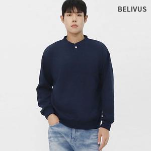 빌리버스 남성 헨리넥 버튼 니트 맨투맨 베이직 긴팔티셔츠 BCM093