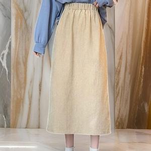 [다잇템][다잇템] 여자 컷아웃 치마 롱 허리밴드 치마_20165001_