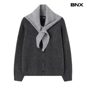[BNX] 숄 세트 라운드넥 니트 가디건 (BX4CD008L0)