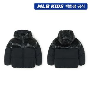 [MLB키즈PG] 글로시 모노그램 배색 숏 구스다운 (7ADJM0456-50BKS)