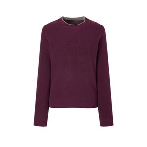 닥스 골프 여성 25FW PREMIUM 와인 워런트 원포인트 라운드 니트 탑 DNSW5D713D2