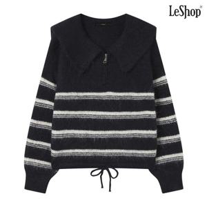 [르샵]세일러 카라 반집업 단가라 니트 (DP4KT009A)