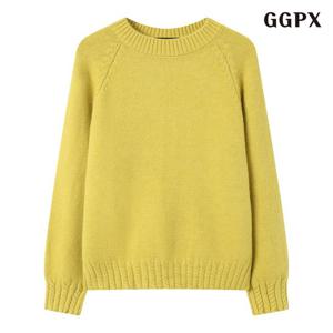 [GGPX] 꽈배기 포인트 라운드 무지 니트 (GPDKT025D)