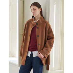 [위시드]하이넥 울 블렌드 스트랩 하프 코트 (WICDCT004)