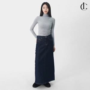 엘케이트 여자 겨울 스트레이트 기모 데님 맥시 롱스커트 LPP045