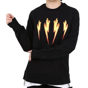 닐바렛 여성 플레임 볼트 프린팅 맨투맨 티셔츠 PBJS446A