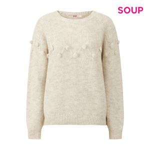 [숲]입체 폼폼 포인트 래글런 니트 S61LK18