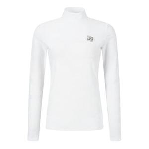 파리게이츠골프긴팔티 NQC 521E1TI203_IV 여성 로고 패턴 모크넥 긴팔 티셔츠